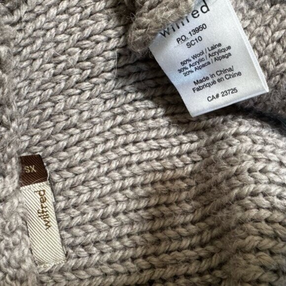 Aritzia Wilfred Alpaca Wool Wrap Cardigan Shawl Collar Sweater Chunky Knit Soft - Picture 11 of 15